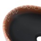 vidaXL Lavabo da Appoggio Nero e Arancione Ovale 47x33x13 cm Ceramica vidaXL Lavabo da Appoggio Nero e Arancione Ovale 47x33x13 cm Ceramica