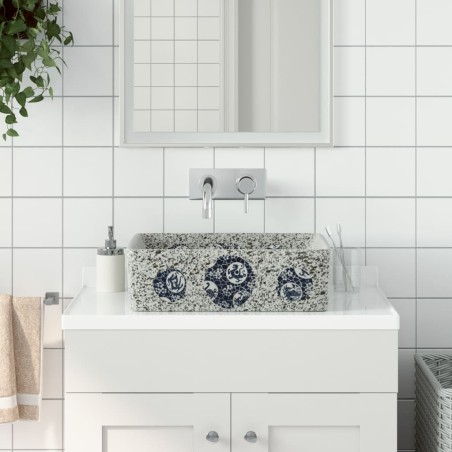 vidaXL Lavabo Appoggio Multicolore Rettangolare 46x35,5x13 cm Ceramica