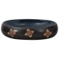 vidaXL Lavabo da Appoggio Nero e Blu Ovale 59x40x15 cm Ceramica
