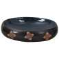 vidaXL Lavabo da Appoggio Nero e Blu Ovale 59x40x15 cm Ceramica