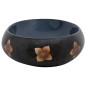 vidaXL Lavabo da Appoggio Nero e Blu Ovale 59x40x15 cm Ceramica