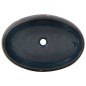 vidaXL Lavabo da Appoggio Nero e Blu Ovale 59x40x15 cm Ceramica