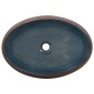 vidaXL Lavabo da Appoggio Marrone e Blu Ovale 59x40x15 cm Ceramica vidaXL Lavabo da Appoggio Marrone e Blu Ovale 59x40x15 cm Ceramica