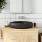 vidaXL Lavabo da Appoggio Nero Ovale 59x40x15 cm Ceramica vidaXL Lavabo da Appoggio Nero Ovale 59x40x15 cm Ceramica