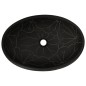 vidaXL Lavabo da Appoggio Nero Ovale 59x40x15 cm Ceramica vidaXL Lavabo da Appoggio Nero Ovale 59x40x15 cm Ceramica
