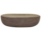 vidaXL Lavabo da Appoggio Sabbia e Marrone Ovale 59x40x14 cm Ceramica vidaXL Lavabo da Appoggio Sabbia e Marrone Ovale 59x40x14 cm Ceramica