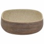 vidaXL Lavabo da Appoggio Sabbia e Marrone Ovale 59x40x14 cm Ceramica vidaXL Lavabo da Appoggio Sabbia e Marrone Ovale 59x40x14 cm Ceramica