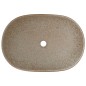 vidaXL Lavabo da Appoggio Sabbia e Marrone Ovale 59x40x14 cm Ceramica vidaXL Lavabo da Appoggio Sabbia e Marrone Ovale 59x40x14 cm Ceramica