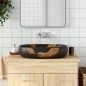 vidaXL Lavabo da Appoggio Nero Ovale 59x40x14 cm Ceramica vidaXL Lavabo da Appoggio Nero Ovale 59x40x14 cm Ceramica