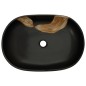 vidaXL Lavabo da Appoggio Nero Ovale 59x40x14 cm Ceramica vidaXL Lavabo da Appoggio Nero Ovale 59x40x14 cm Ceramica