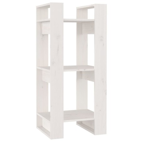 Libreria/Divisorio Bianco 41x35x91 cm in Legno Massello di Pino