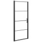 Parete Doccia 81x195cm in Vetro Temperato Semi Smerigliato Nero