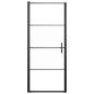 Parete Doccia 81x195cm in Vetro Temperato Semi Smerigliato Nero