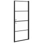 Parete Doccia 81x195cm in Vetro Temperato Semi Smerigliato Nero