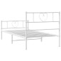 Giroletto con Testiera e Pediera Metallo Bianco 107x203 cm