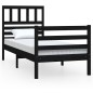 Giroletto Nero 90x190 cm Single in Legno Massello