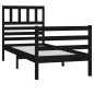 Giroletto Nero 90x190 cm Single in Legno Massello