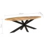 Tavolo da Pranzo 240x100x75cm in Legno Massello di Mango Grezzo Tavolo da Pranzo 240x100x75cm in Legno Massello di Mango Grezzo