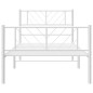 Giroletto con Testiera e Pediera Metallo Bianco 90x200 cm Giroletto con Testiera e Pediera Metallo Bianco 90x200 cm