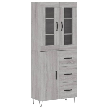 Credenza Grigio Sonoma 69,5x34x180 cm in Legno Multistrato