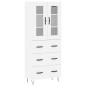 Credenza Bianca 69,5x34x180 cm in Legno Multistrato Credenza Bianca 69,5x34x180 cm in Legno Multistrato