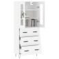 Credenza Bianca 69,5x34x180 cm in Legno Multistrato Credenza Bianca 69,5x34x180 cm in Legno Multistrato