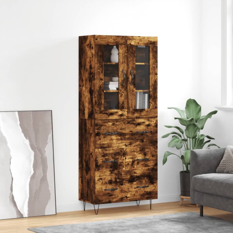 Credenza Rovere Fumo 69,5x34x180 cm in Legno Multistrato Credenza Rovere Fumo 69,5x34x180 cm in Legno Multistrato