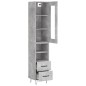 Credenza Grigio Cemento 34,5x34x180 cm in Legno Multistrato Credenza Grigio Cemento 34,5x34x180 cm in Legno Multistrato