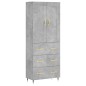 Credenza Grigio Cemento 69,5x34x180 cm in Legno Multistrato Credenza Grigio Cemento 69,5x34x180 cm in Legno Multistrato