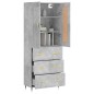 Credenza Grigio Cemento 69,5x34x180 cm in Legno Multistrato Credenza Grigio Cemento 69,5x34x180 cm in Legno Multistrato