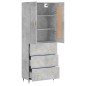 Credenza Grigio Cemento 69,5x34x180 cm in Legno Multistrato Credenza Grigio Cemento 69,5x34x180 cm in Legno Multistrato