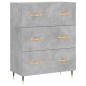 Credenza Grigio Cemento 69,5x34x180 cm in Legno Multistrato Credenza Grigio Cemento 69,5x34x180 cm in Legno Multistrato