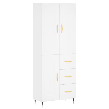 Credenza Bianca 69,5x34x180 cm in Legno Multistrato