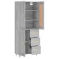 Credenza Grigio Sonoma 69,5x34x180 cm in Legno Multistrato Credenza Grigio Sonoma 69,5x34x180 cm in Legno Multistrato