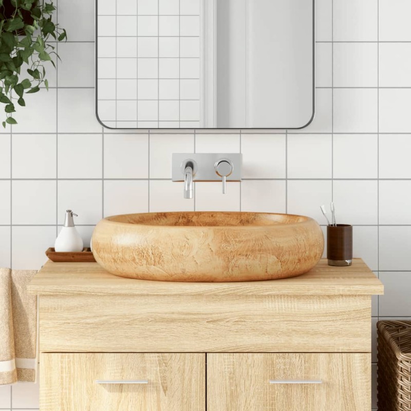 Lavabo da Appoggio Marrone Ovale 59x40x15 cm Ceramica Lavabo da Appoggio Marrone Ovale 59x40x15 cm Ceramica