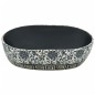 Lavabo da Appoggio Nero e Blu Ovale 47x33x13 cm Ceramica Lavabo da Appoggio Nero e Blu Ovale 47x33x13 cm Ceramica