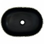Lavabo da Appoggio Nero e Blu Ovale 47x33x13 cm Ceramica Lavabo da Appoggio Nero e Blu Ovale 47x33x13 cm Ceramica