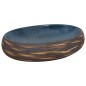 Lavabo da Appoggio Marrone e Blu Ovale 59x40x15 cm Ceramica Lavabo da Appoggio Marrone e Blu Ovale 59x40x15 cm Ceramica