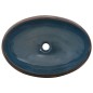 Lavabo da Appoggio Marrone e Blu Ovale 59x40x15 cm Ceramica Lavabo da Appoggio Marrone e Blu Ovale 59x40x15 cm Ceramica