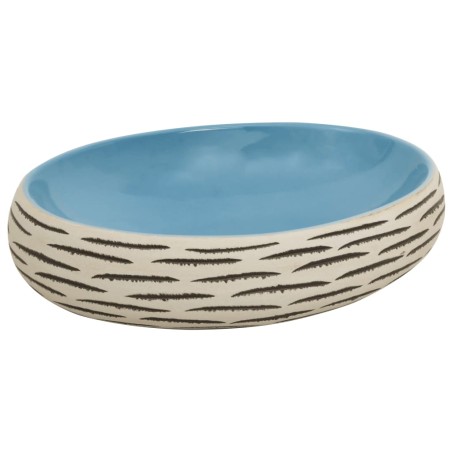 Lavabo da Appoggio Multicolore Ovale 59x40x15 cm Ceramica