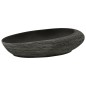 Lavabo da Appoggio Grigio e Nero Ovale 59x40x14 cm Ceramica Lavabo da Appoggio Grigio e Nero Ovale 59x40x14 cm Ceramica
