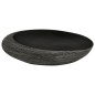 Lavabo da Appoggio Grigio e Nero Ovale 59x40x14 cm Ceramica Lavabo da Appoggio Grigio e Nero Ovale 59x40x14 cm Ceramica
