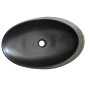 Lavabo da Appoggio Grigio e Nero Ovale 59x40x14 cm Ceramica Lavabo da Appoggio Grigio e Nero Ovale 59x40x14 cm Ceramica