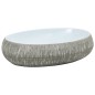 Lavabo da Appoggio Grigio e Blu Ovale 59x40x15 cm Ceramica