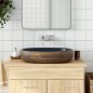 vidaXL Lavabo da Appoggio Marrone e Blu Ovale 59x40x14 cm Ceramica vidaXL Lavabo da Appoggio Marrone e Blu Ovale 59x40x14 cm Ceramica