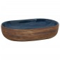 vidaXL Lavabo da Appoggio Marrone e Blu Ovale 59x40x14 cm Ceramica vidaXL Lavabo da Appoggio Marrone e Blu Ovale 59x40x14 cm Ceramica