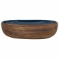 vidaXL Lavabo da Appoggio Marrone e Blu Ovale 59x40x14 cm Ceramica vidaXL Lavabo da Appoggio Marrone e Blu Ovale 59x40x14 cm Ceramica