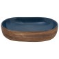 vidaXL Lavabo da Appoggio Marrone e Blu Ovale 59x40x14 cm Ceramica vidaXL Lavabo da Appoggio Marrone e Blu Ovale 59x40x14 cm Ceramica