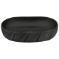 Lavabo da Appoggio Nero Ovale 59x40x14 cm Ceramica Lavabo da Appoggio Nero Ovale 59x40x14 cm Ceramica