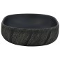 Lavabo da Appoggio Nero Ovale 59x40x14 cm Ceramica Lavabo da Appoggio Nero Ovale 59x40x14 cm Ceramica